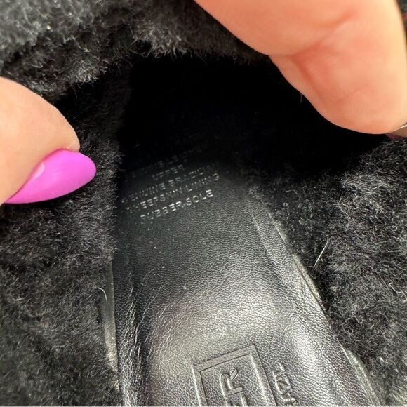 Hunter Leather Shearling Bruson Clogs 9 - Picture 7 of 11